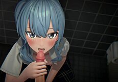 What if this 3D anime babe gave a POV blowjob?