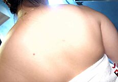 Amateur asian housewife masturbates with vibrator in hot spring for juicy solo orgasm!