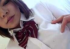 Japanese cutie Riko Masaki gets fucked in outfit