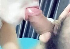 best blowjob with cum in mouth, n้องนิว rocks it! 😍