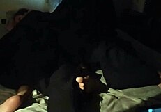 He sneaks into his shy stepdaughter's room, turns on the camera, and fucks her tight pussy.