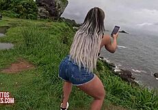 Unbelievable! Anne's Big Clit Gets Wet Fucking on Beach with Mattos Couple. Surprising Creampie Finish!