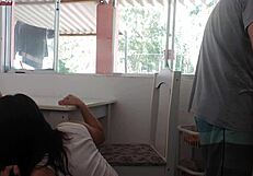 Morning Coffee Turns Wild as Friend Bangs Wife While Husband Washes Dishes