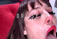 Hey, imagine your personal fantasy with this brunette using a dildo while twerking tight on it