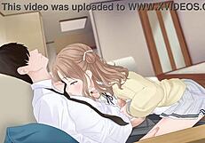 3D hentai uniform creampie with squirting in anime