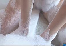 Asian girl Haruka Oosawa masturbates hairy pussy in solo action