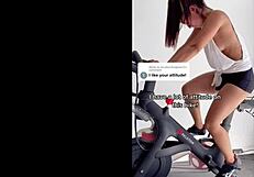 Intense nipslip during workout session.