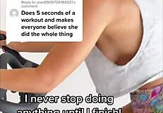 Intense nipslip during workout session.