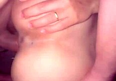 latina brunette gives blowjob to lover after workout