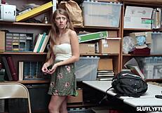 blonde teen shoplifter alyce anderson gets hardcore blowjob lesson