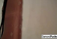 diamond decides to masturbate nude in the wet shower