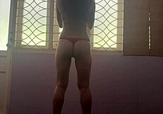 Curvy teen student photoshoot workout big ass brazilian friend at home