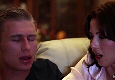 MILF Gives Handjob Under The Covers