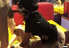 My wife gets her ass filled with cum in group fun