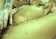 Sexy curvy girls seduce the IT technician and share his cum.