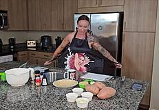 Naked Wife Cooks Sweet Potato Pie With Big Tits Exposed!