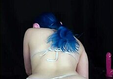 i stuff my ass with buttplug and twerk on huge dildo