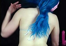 i stuff my ass with buttplug and twerk on huge dildo