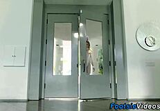 Teen Footfucks Hard Cock for Cumshot!