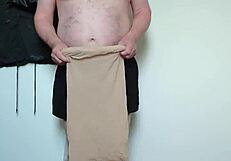 Chubby German Carmen Nylonjunge Tries Full Body Nylon Pantyhose And Barefoot Poses