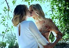 enchanted by lesbians scarlet red and blake eden masturbating shaved pussies