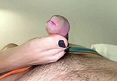 i love watching those polished toes close up with my wet erected cock