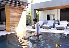 tiny asian teen with big tits eaten out outdoors?