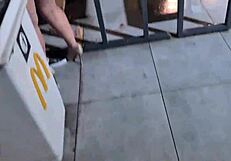 we went to fast food outdoors