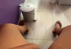colombian student in pantyhose gets her juicy pussy fucked in public for first time in front of clients.