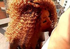 ebony woman gives mouth and pussy in pool after almost drowning