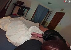 I'm Scared in Stepson's Bed Sucking Dick and Asking for Fuck