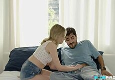 Coco Lovelock Blows Her Stepbrother! Deepthroat Action!