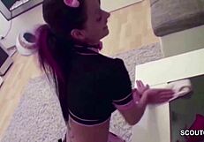 Teeny Catches Him with Maid and Fucks