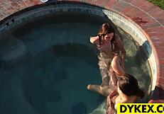 Two HOT GALS LICK OUTDOORS