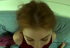 Beautiful teen 18+ takes oversized dick in blowjob