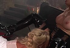 Sexy Brunette Vampire Seduced Blonde Lesbian With Intense Sex Toys Fun