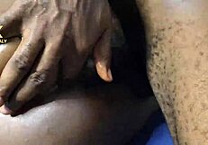 Amateur Swallows Big Black Cock After Pussy Massage