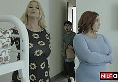 two big tit milfs suck monster cocks after fucking