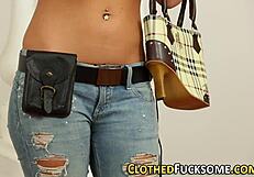 Toying clothed euro lesbians in stockings