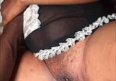 This black maid wants a young guy to fuck her well