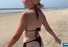 gorgeous blonde lolipop gets bent over doggystyle fuck from boyfriend mark pirson. her shaved pussy rides cowgirl hard