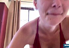 gorgeous blonde lolipop gets bent over doggystyle fuck from boyfriend mark pirson. her shaved pussy rides cowgirl hard