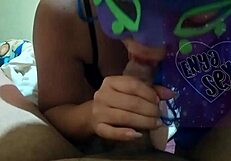 Morning Blowjob for the Neighbor Teen!