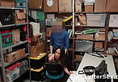 Skinny Asian shoplifter gets strip searched and fucked in the store