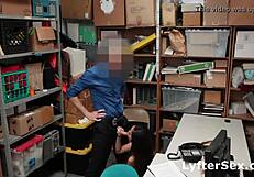 Skinny Asian shoplifter gets strip searched and fucked in the store