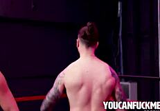 Masked gypsy sucks off rivals in one-on-three bang