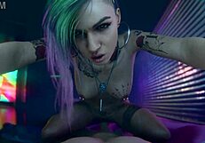 Cyberpunk Panam And Judy In Blowjob Cumshot Pov Group Action
