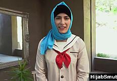 Girl in hijab trained how to fuck in hardcore deepthroat and doggystyle