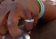 Ebony Wife Pleasures Ass with Toys in Self-Fuck Session!