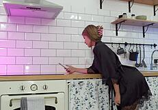 kitchen vibe with beauty skye young in sheer outfit